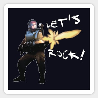 Aliens (1986) Vasquez: LET'S ROCK! (fire opacity: 100%) Sticker